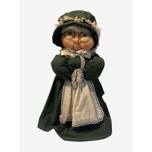 Vtg Doorstopper Granny Doll Grandma Handmade Door Stop 17" Heavy Gorgeous RARE